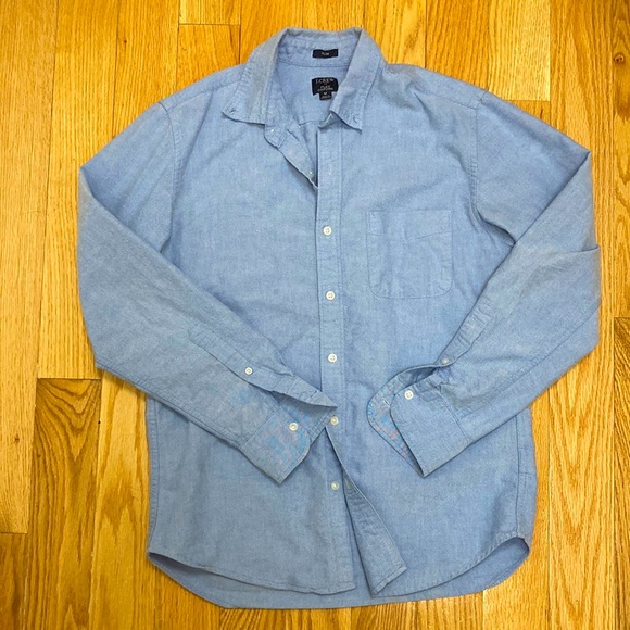 Men’s Classic Blue Slim Oxford Shirt - Picture 1 of 6